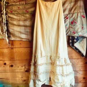 Krista Larson arty flannel slip dress layer